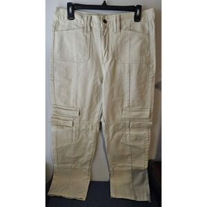LIONESS AUSTRALIA Cargo Canvas Pants Jeans Sz XL Y2k ‎ Beige Retro Streetwear